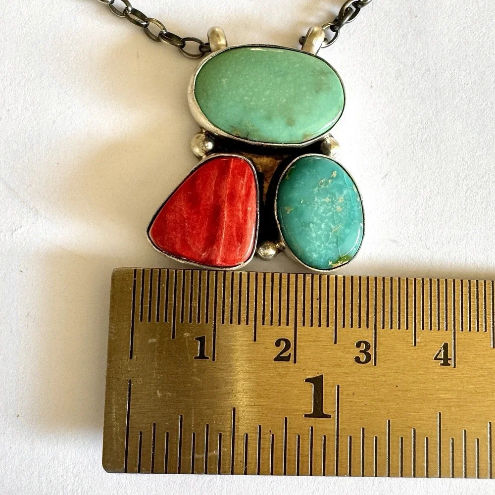 Mixed Turquoise Navajo‎ Cluster Y Necklace 16